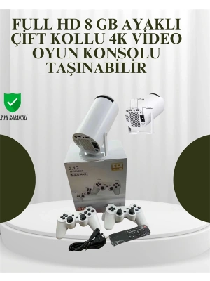 Portatif 4K Projeksiyon – 4.000 Uygulama, Kablosuz Yansıtma ve Bluetooth 5.0