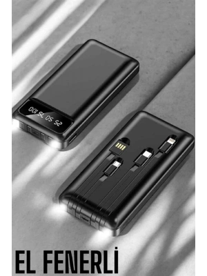 Powerbank 20.000 Mah Dijital Göstergeli LCD Ekran Uzun Pil Ömrü