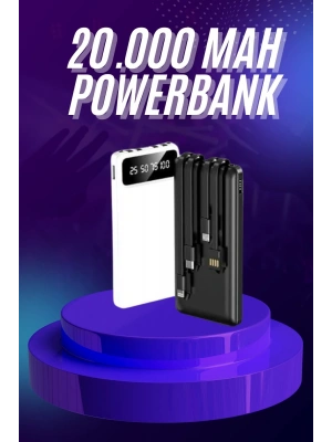Powerbank 20.000 MAH Hızlı Şarj Özellikli Taşınabilir USB Girişli