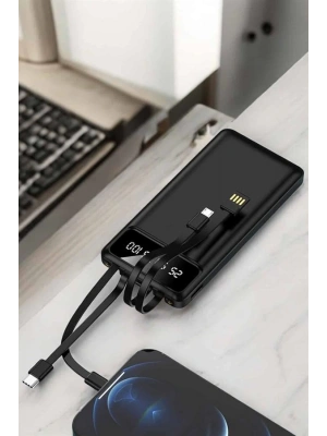 Powerbank 20.000 Mah LCD Ekran USB Lightning Type-C Uyumlu İOS ve Android