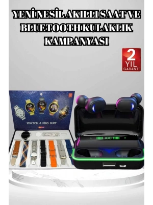 Powerbank Bluetooth Kulaklık Ve Akıllı Saat 7 Kordonlu Metal Kordon Plastik Kordon