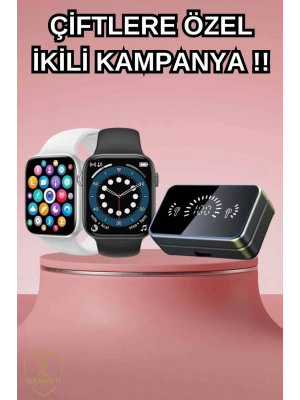 Powerbank Bluetooth Kulaklık Ve Yeni Model Akıllı Saat Seti ANC Özelliği Dokunamatik