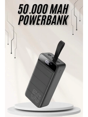 Powerbank Çoklu Şarj Girişi 50.000 Mah Taşınabilir Dijital Göstergeli