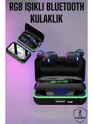 Powerbank Özellikli Kablosuz Bluetooth Kulaklık RGB Işıklı