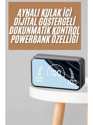 Powerbankli Bluetooth Kulaklık Yüksek Ses Aynalı Çift Dijital Gösterge Ekranı