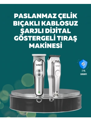 Profesyonel Saç ve Sakal Kesme Makinesi – Şarjlı, Sessiz Motor, Ayarlanabilir Tarak