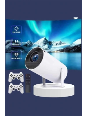 Projeksiyon Cihazı Video Oyun Konsolu Projektör Taşınabilir Ayaklı Çift Kollu 4K Çözünürlüklü