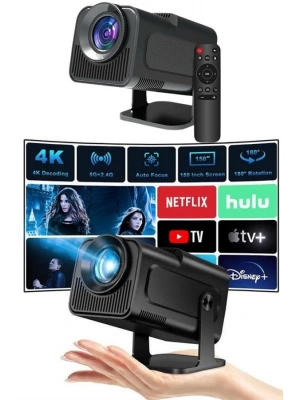 Projektör Siyah Android Taşınabilir Sinema Projeksiyon Wifi Destekli En Güncel Sürüm Akıllı