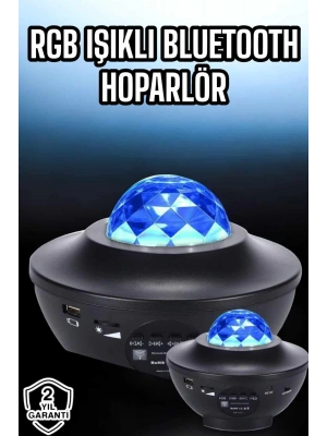 Projektör Yıldız Gece Lambası Disko Topu Bluetooth Bağlantılı Taşınabilir Şarjlı