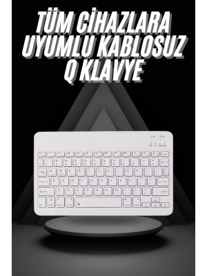Q Klavye Türkçe Bluetooth Klavye Tüm Cihazlara Uyumlu Kablosuz