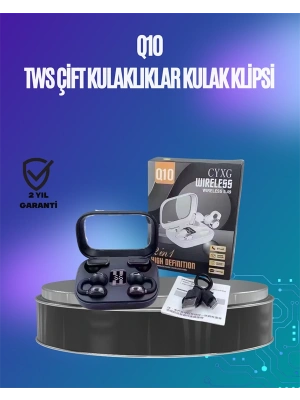 Q10 True Wireless Stereo Kulaklık – Ergonomik Tasarım, 10m Menzil, Type-C