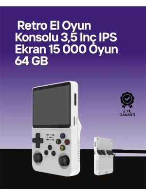 R36S 64 GB Retro Oyun Konsolu – Çoklu Emülatör Desteği, Linux Tabanlı Açık Sistem
