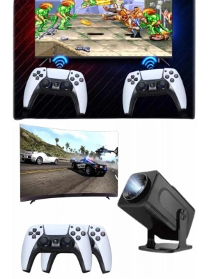 Retro Video Oyunu Konsolu Android Tv El Oyun Konsolu WIFI Taşınabilir Projeksiyon Cihazı