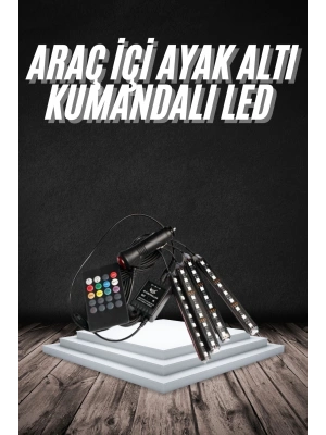 RGB Işıklı Araç İçi Aydınlatma Kumandalı 12li Led Işık Renk Değiştirebilen