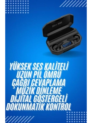 Rgb Işıklı Çift Mikrofonlu Siyah Profesyonel Oyuncu Kulaklığı Kablosuz Kulakiçi