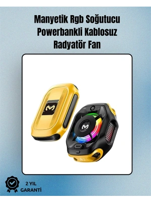 RGB Işıklı Girdap Fanlı Mobil Soğutucu | Manyetik Montaj | Type-C Girişli