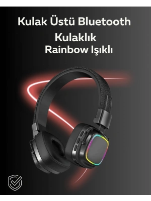 RGB Işıklı Katlanabilir Bluetooth 5.3 Kulak Üstü Kulaklık
