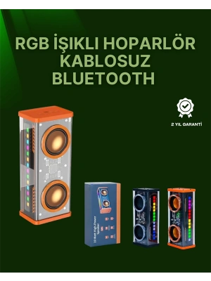 RGB Işıklı Şeffaf Tasarım Kablosuz Bluetooth Hoparlör