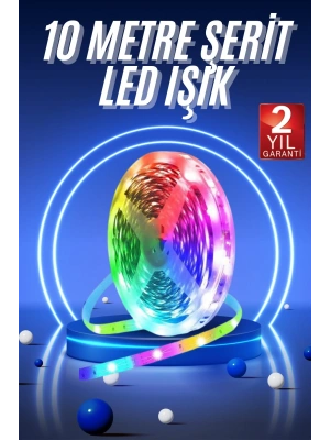 RGB Neon Şerit Led Lamba 10 Metre İç Mekan Tasarımına Uygun
