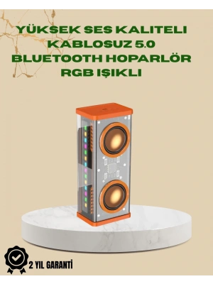 Ritmik LED Işıklı, Güçlü Sesli Taşınabilir Hoparlör