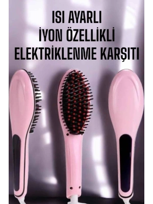 Saç Düzleştirici Tarak Isı Ayarlı Yıpranma Önleyici Düzleştirici Fön Tarak