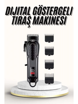 Saç Kesme Aleti Dijital Saç Sakal Tıraş Makinesi Dijital Göstergeli