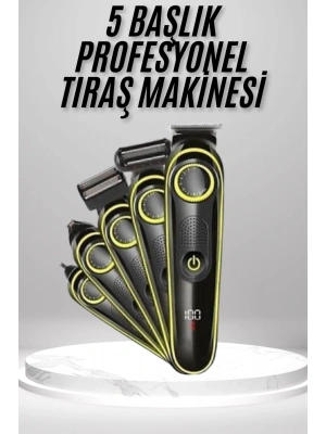 Saç Sakal Vücut Tıraş Makinesi 5in1 Kablosuz Burun Kulak Tıraş Makinesi