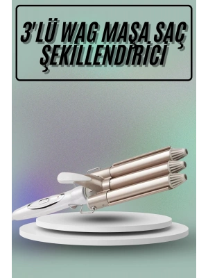 Saç Şekillendirici Wag Maşa Üçlü Yüksek Isı Ayarlı Seramik Kaplama