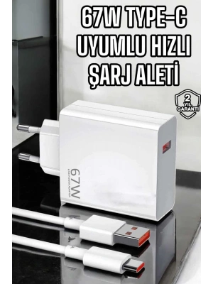 Şarj Aleti Turbo Hızlı 67W Type-C Hızlı Şarj