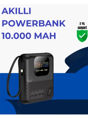 Şarj Cihazı, Saat ve Hoparlör Özellikli Akıllı Cihaz 10.000 mAh