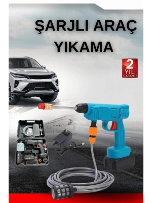 Şarjlı Oto Yıkama, Bahçe Sulama Tabancası Makinesi Yüksek Basınçlı