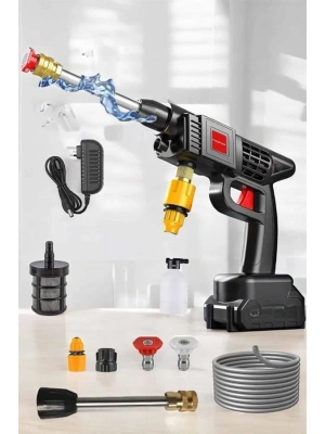 Şarjlı Oto Yıkama Tabancası Su Basınçlı Hazneli Bataryalı