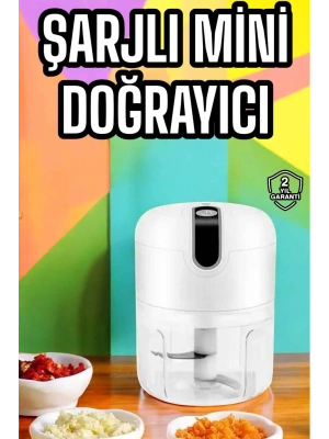 Şarjlı Portatif Doğrayıcı Mini Pratik Rondo El Doğrayıcı Üç Bıçaklı Çelik Bıçaklı