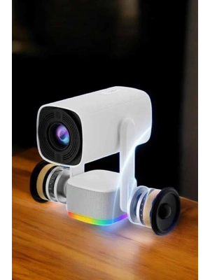 Şarjlı Projeksiyon Oyun Sinema Projektörü 4K HD Görüntü Kaliteli