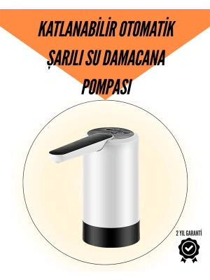 Şarjlı Su Pompası 8000mAh | Cam Damacana Uyumlu | Tek Tuşla Kontrol | USB Şarjlı Otomatik Dolum