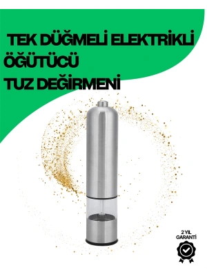 Şeffaf Hazneli Elektrikli Tuz Karabiber Öğütücü Pilli Taşınabilir Mutfak Aleti