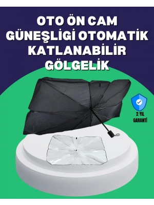 Şemsiye Tasarımlı Katlanabilir Araç Güneşliği – Geniş Uyumlu, UV Koruma