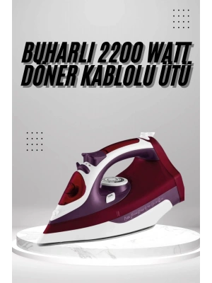Seramik Tabanlı Kırmızı 2200 Watt Şok Buharlı Ütü