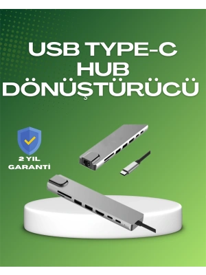 Seyahat Dostu 8‑in‑1 Hub – Şarj & Veri & Video & Ağ için Eksiksiz Çözüm