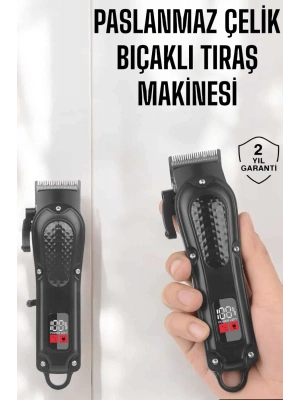 Sıfır Tıraş Makinesi Dijital Göstergeli Paslanmaz Çelik Bıçaklı Taşınabilir