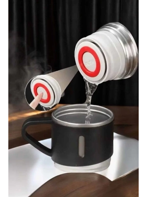 Şık ve Dayanıklı 3 Bardaklı Termos Seti Uzun Süre Isı Koruma Özellikli