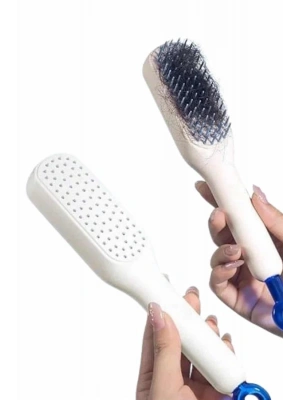 Silikon Yumuşak Sıkı Dişli Sihirli Geri Çekilebilir Tarak Kendini Temizleyen Saç Fırçası