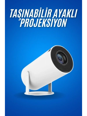 Sinema Projektörü Android HDMI USB WİFİ Ses Çıkışlı Ayaklı Projeksiyon Taşınabilir