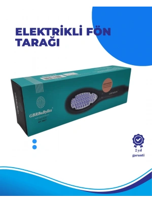 Siyah Renk Seramik Elektrikli Saç Düzleştirici Fırça – 210°C Isı Ayarı