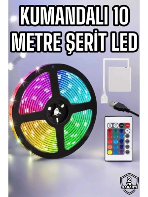Smart Şerit Led TV Arkası Renkli Kumandalı 10 Metre