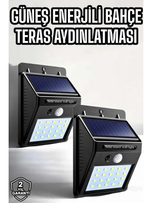Solar Güneş Enerji Panelli Sensörlü Lamba Enerji Tasarruflu