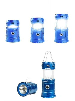 Solar Şarjlı Kamp Lambası Güneş Enerjili Kızaklı Kamp Feneri Çadır Feneri Led Işıldak