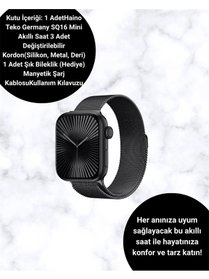 SQ-16 Mini Series 10 – Dokunmatik Akıllı Saat | Kalp Ritmi, SpO2, Uyku Takibi