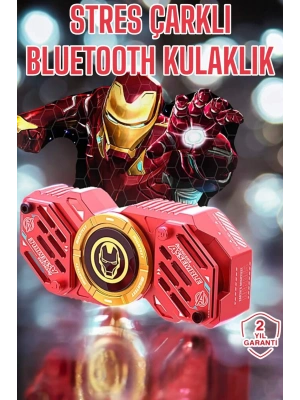 Stres Çarklı Bluetooth Kulaklık Kablosuz Kırmızı Yüksek Ses Kaliteli