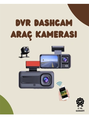 Sürüş ve Park Halinde Kesintisiz Güvenlik İçin 3 Kameralı Profesyonel Dashcam